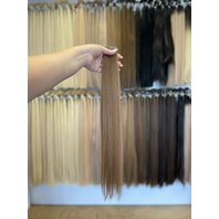 Vlasové pásky TAPE IN, tmavá blond, odstín 7, 60 cm